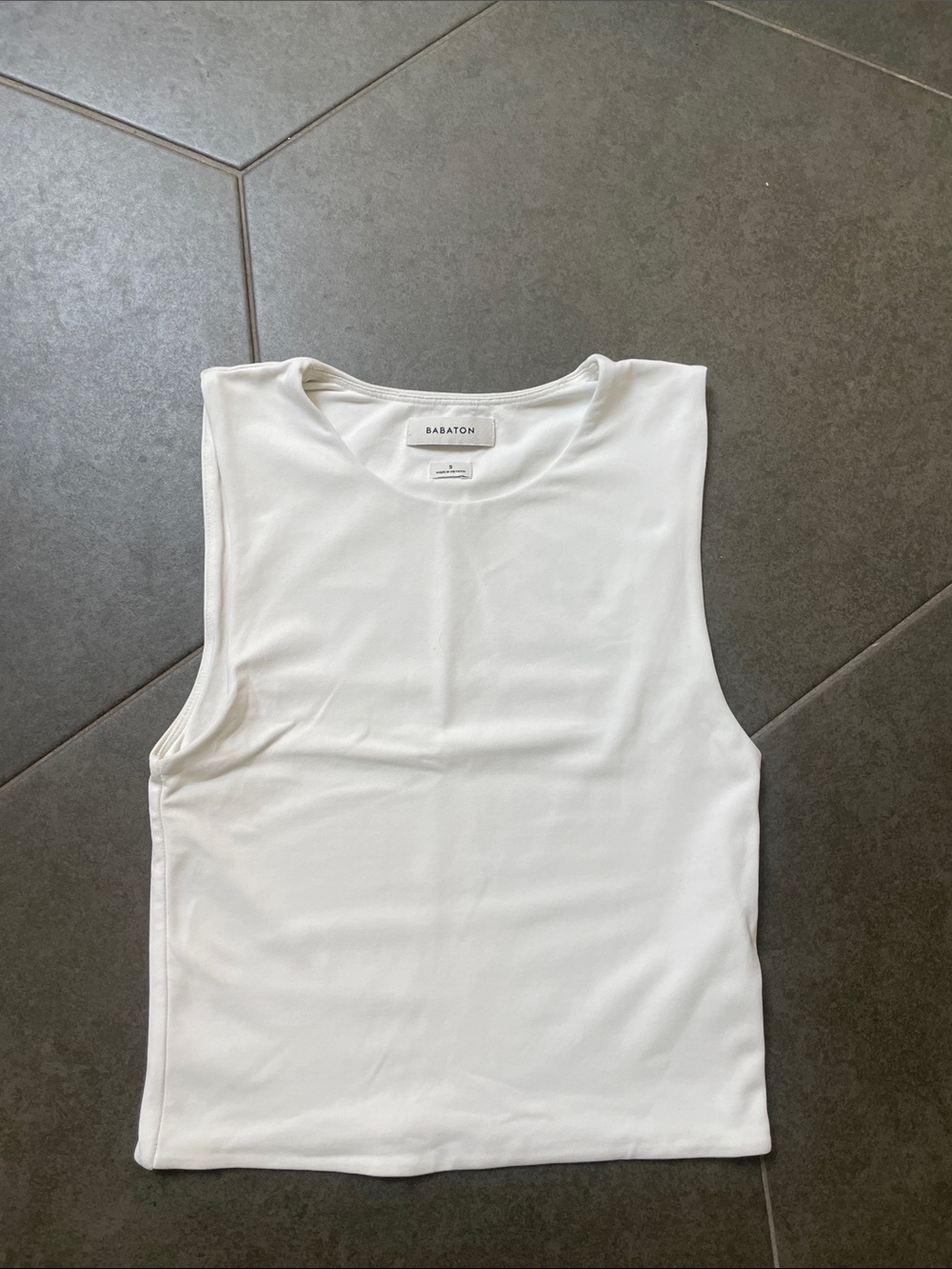 Babaton White Crewneck Tank S